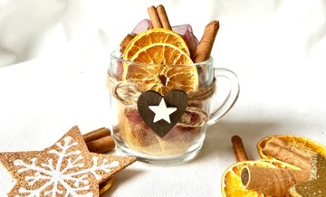 Рождественский НАБОР КРАСИВЫЙ Новогодний подарок под елку Корзинка Кружка Чай