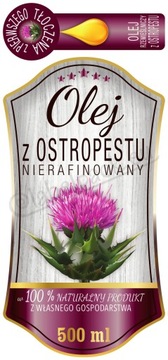 OLEJ z OSTOROPESTU - Etykieta 500ml, naklejka 12x