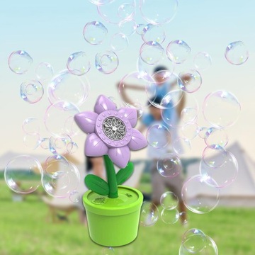 Дозатор для пузырьков Автоматический цветок для выдувания пузырей с фиолетовой подсветкой и музыкой