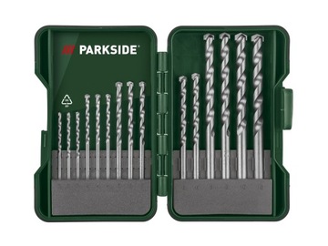 PARKSIDE ZESTAW WIERTEŁ DO KAMIENIA BETONU PBB 4 B2 15 SZT TWARDY BOX NOWE