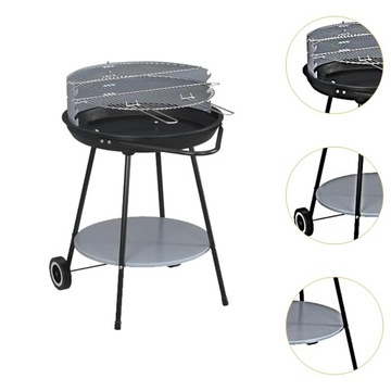 Многофункциональный гриль, удобный, прочный, с полкой для хранения продуктов.