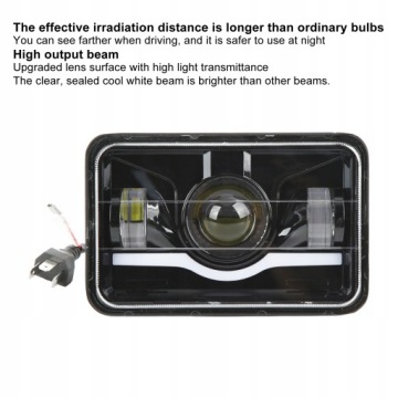 PRZEDNI KWADRATOWY REFLEKTOR LED Z ZAMIENNIKIEM