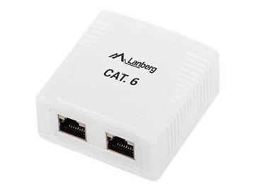 LANBERG OS6-0002-W Lanberg gniazdo natynkowe Kat. 6, 2x RJ45 ekranowane