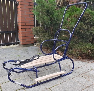 САНКИ LEO + ПУШЕР + МАТРАС ВЫСОКОЙ ТОЛСТОСТИ + РЕМНИ + ПОДНОЖКИ