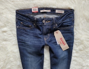 granatowe LEVI'S 711 Skinny W24 L32 24x32 _ SALE WYPRZEDAŻ