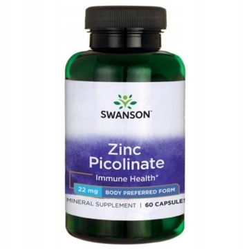 Swanson ПИКОЛИНАТ ЦИНКА Цинк 22 мг 60 капсул ИММУНИТЕТ