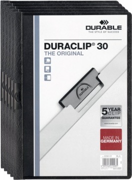 Skoroszyt z klipsem A4 DURABLE DURACLIP czarny x5