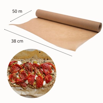 PAPIER DO PIECZENIA 50 m DŁUGA ROLKA 38 cm DO PIEKARNIKA BRĄZOWY