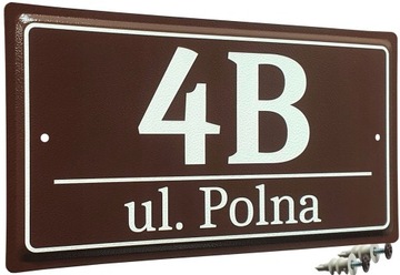 Tabliczka ADRESOWA - METALOWA TŁOCZONA - BRĄZ - UV