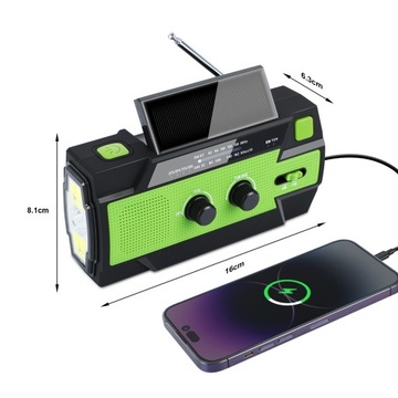 Солнечная аварийная радиостанция AM FM SOS PB 4000 мАч