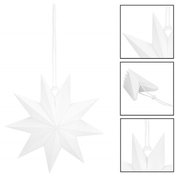 БОЛЬШАЯ ПОДВЕСНАЯ 3D БУМАЖНАЯ ЗВЕЗДА 30см РОЖДЕСТВЕНСКАЯ ДЕКОРАТИВНАЯ ЗВЕЗДА