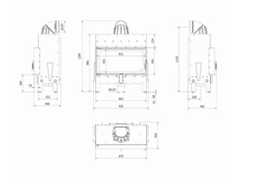 Каминная вставка STABLE AIR STOVE FLOKI L 12kW fi 200 рекуперация