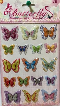 Naklejki motyl motylki 7D BUTTERFLY mix wypukłe