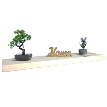 Półka na Ścianę Ścienna Wisząca Drewniana Lite Drewno Rustykalna Loft 100cm