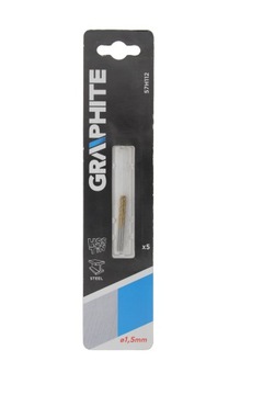 GRAPHITE WIERTŁA DO METALU HSS-TIN 1.5 MM 5 SZT 57H112