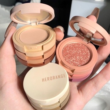 Lemooc 3 в 1 Палетка матовых хайлайтеров для румян