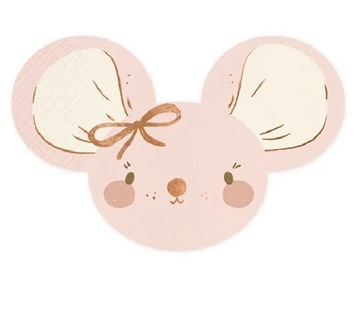 Serwetki Myszka Różowe Baby Shower Roczek Urodziny