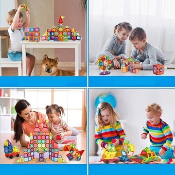 Набор БОЛЬШИХ МАГНИТНЫХ ПЛИТОК XXL, 70 штук Радужная магнитная плитка