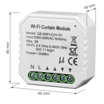 Универсальный контроллер рольставен с процентным регулированием WIFI TUYA