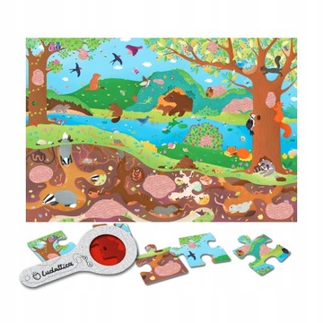 Puzzle dla 4 latka las pod ziemią PUZZLE OBSERWACYJNE MONTESSORI Ludattica