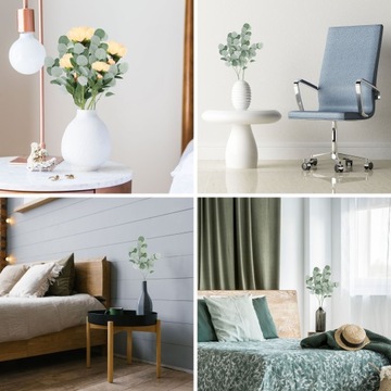 SZTUCZNE KWIATY eukaliptus sztuczny bukiet dekoracyjne do wazonu liście