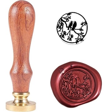 Pieczęć, stempel do wosku, laku wzór PTAKI NA DRZEWKU