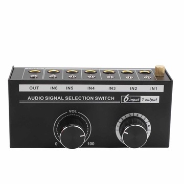 Selektor sygnału audio z regulacją głośności 6 wejść 1 wyjście CA