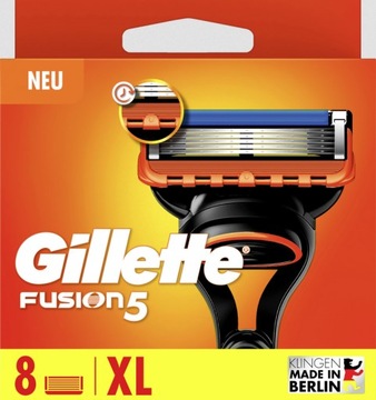 GILLETTE FUSION 5 OSTRZA 8SZT PAPIEROWE OPAKOWANIE