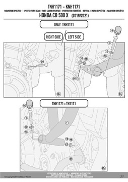 Kappa Верхние дуги защиты, крышки двигателя Honda CB500X (19-23) KNH1171