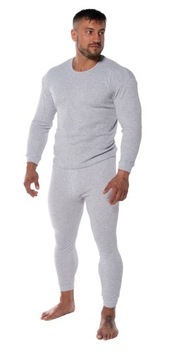BAWEŁNIANY KOMPLET MĘSKI PODKOSZULEK KALESONY Ocieplane Termiczne Termo M