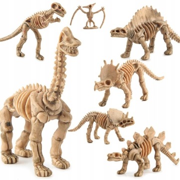 ZESTAW 12 SZKIELETÓW DINOZAURÓW MODEL FIGURKI