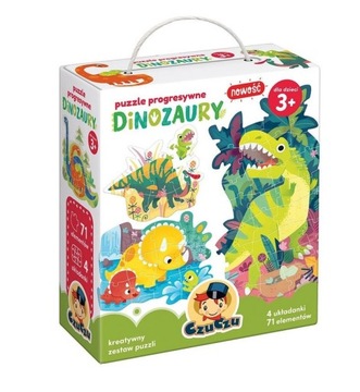 EDUKACYJNE Puzzle UKŁADANKA dla CHŁOPCA Dinozaury