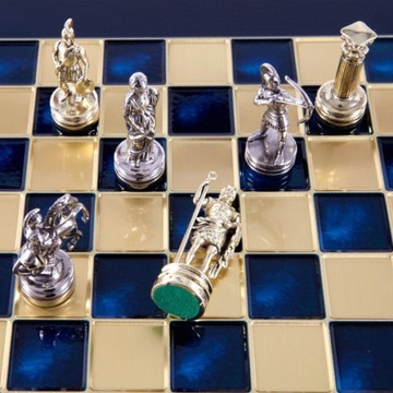 Ekskluzywne szachy Archers 28x28cm, S15 BLU -GD