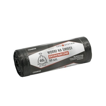Worki na śmieci odpady mocne HDPE 60L 50szt