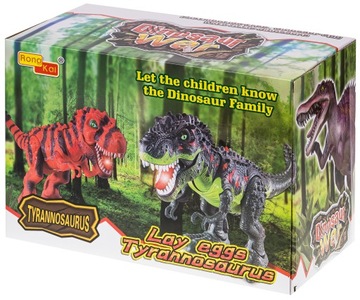 БОЛЬШОЙ ДИНОЗАВР Т-РЕКС ХОДИТ, СВЕТИТ, РЕВЕТ И ОТкладывает ЯЙЦА