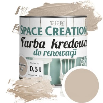 Farba kredowa space creation do odnawiania renowacji mebli Piaskowy beż 0,5