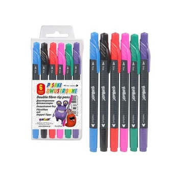 Flamastry dwustronne 6 kolorów Fun&Joy