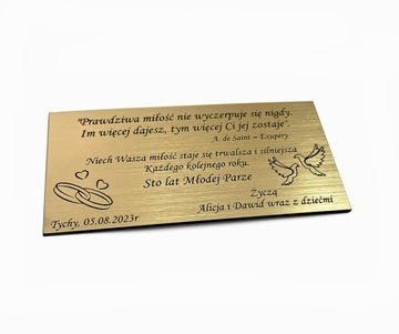 Życzenia tabliczka ! - dowolna treść - grawer - personalizowana treść!