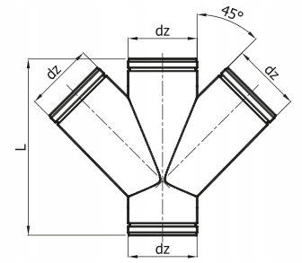 Крестовина круглая CZO 125/45 OC Darco