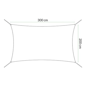 SUN SAIL 3x2m ВОДОНЕПРОНИЦАЕМЫЙ УФ-ТЕНТ САДОВЫЙ НАТЕН