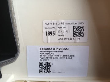 AUDI A6 C7 4G Крышка подъемной стойки правая левая 4G0867243A HF6 4G0867244A HF6