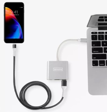 Адаптер ZENWIRE 3in1 MHL HUB USB C HDMI 4K для MacBook Samsung