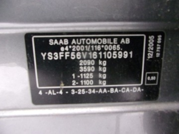 Saab 93 9-3 II универсал, правая задняя дверь