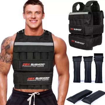 KAMIZELKA TRENINGOWA OBCIĄŻENIOWA Z REGULACJĄ WAGI 24 WKŁADY DO 50KG PUSTA