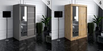 Шкаф-купе 120 Зеркало, 2 интерьера АНТРАЦИТ