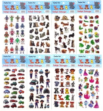 3D PUFFY НАКЛЕЙКИ лист 21x10 выпуклый НАБОР