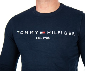 BLUZA TOMMY HILFIGER MĘSKA DUŻE LOGO KLASYCZNA GRANATOWA XL