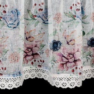 Firana zazdrostka DORA 60x150 koronka wzór kwiaty