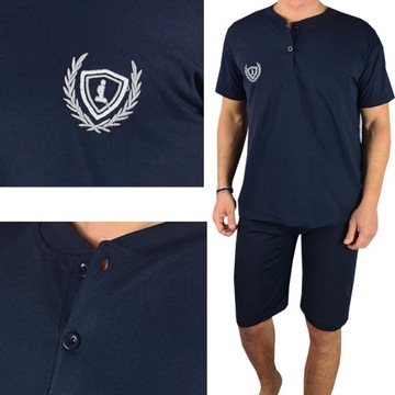 BAWEŁNIANA PIŻAMA męska KRÓTKIE SPODENKI T SHIRT # M