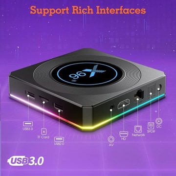 X96 X4 Android 11.0 TV Box z czterordzeniowym procesorem Amlogic S905X4 64 bity A55 1000M